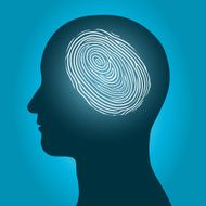 Male head with an enclosed fingerprint N2