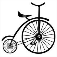 retro bicycle on white background