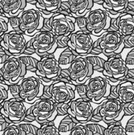 Vintage seamless background of gray roses N2