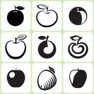 apple fruit icons set