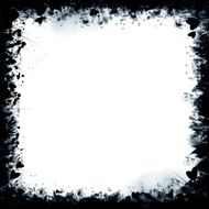 Grunge frame with black inky splashes