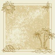 Exotic background Palm butterfly turtle