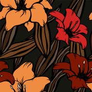 Seamless pattern with lilies N15