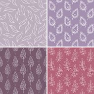 Set of leaves seamless patterns