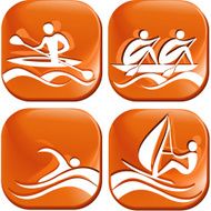 Four orange sport icons N6