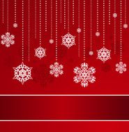 Decorative Snowflakes on the red background Vector