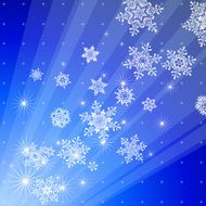 snowflakes rays of light &amp; blue background N2