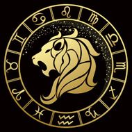 Golden Leo zodiac sign