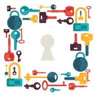 Background design with locks and keys icons N6