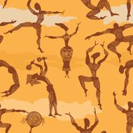 Seamless with the image of primitive people