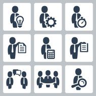 Businessman related vector icons set