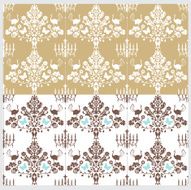 peacock floral damask pattern N2