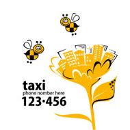 Banner taxi service with a phone number