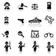 Icons set law and justice N2
