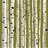 Birches in vector N4