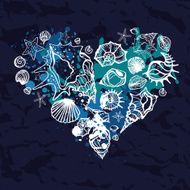 Heart of the shells Hand drawn illustration N4
