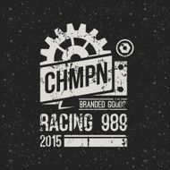Emblem racing championship in retro style N2