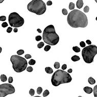 Watercolor illustration with animal footprints N2