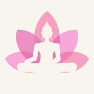 Silhouette of Buddha with a lotus flower