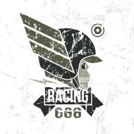 Car racing skull emblem N2