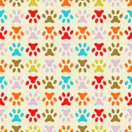 Animal seamless vector pattern of paw footprint Endless texture N4