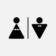 Vector male and female WC icon denoting toilet restroom