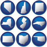 Nine United States Buttons N2