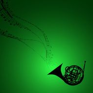 Horn with Musical Symbols