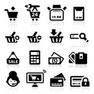 Shopping icons set elegant series N2