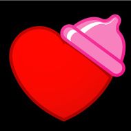 Heart with condom N2