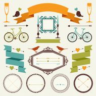 Decorative set of holiday objects and signs