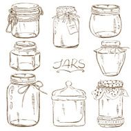 Set of isolated mason jars