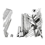 City hand drawn vector illustration N19