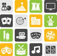 Silhouette entertainment objects icons