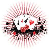 aces and dices grunge background