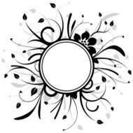 Floral background design around open ring