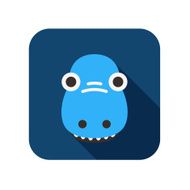 Diplodocus Dinosaur animal face flat design