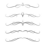 vintage swirl design element set vector illustration N2