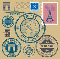 Stamps set Paris theme