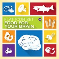 Flat icons 4 Food for Your Brain