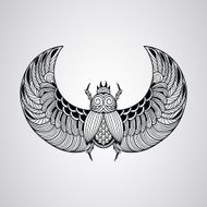 Vector scarab beetle tattoo style N2