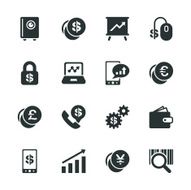 Finance and Trading Silhouette Icons N2