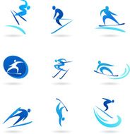 Winter sports icons