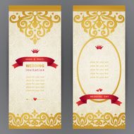 Vintage ornate cards with hipsters label N5