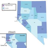 Nevada state - county map