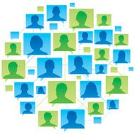 Green and blue global networking background