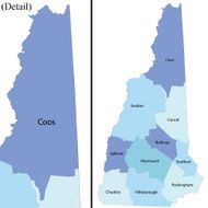 New Hampshire state - county map