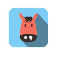 horse face flat icon design Animal icons series N2