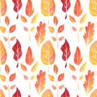 vector watercolor seamless pattern with leaves N3