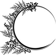 Circle floral frame XV